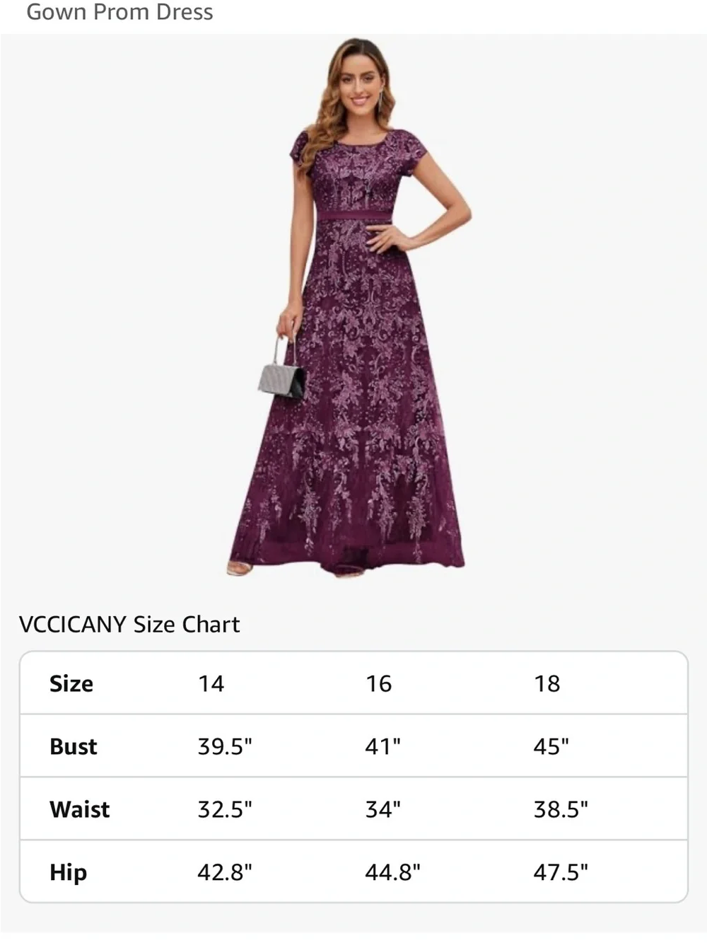 Elegant Purple Floral Lace Evening Gown